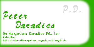 peter daradics business card